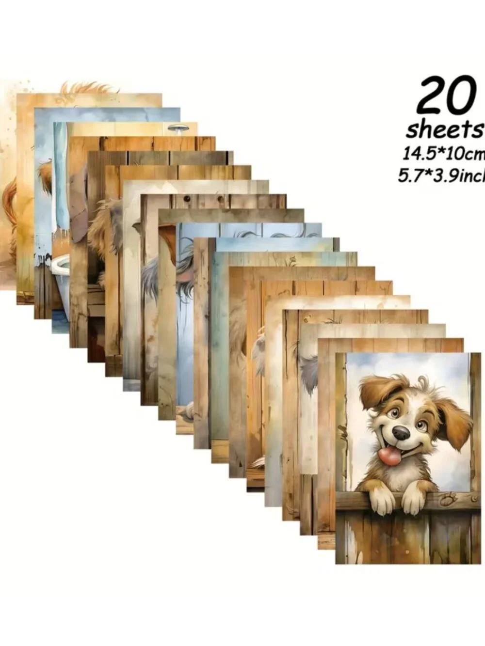 DIY Paper Craft Ephemera Scrapbooking Junk Journals Whimsical Dog Illustrations